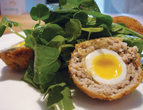 Quail’s Egg, Lancashire Black Pudding and Pancetta Scotch Eggs by Richard Fox