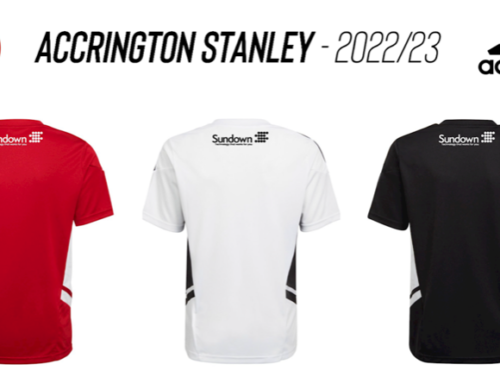 SUNDOWN SOLUTIONS SPONSOR ACCRINGTON STANLEY FC’S NEW SHIRTS FOR 2022/2023 SEASON