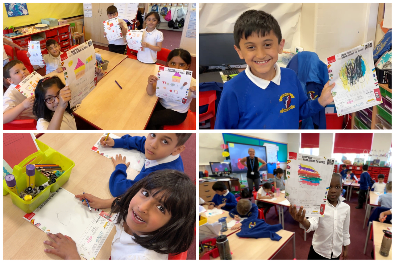 YEAR 2 STUDENTS AT HYNDBURN PARK PRIMARY SCHOOL HAD A FANTASTIC TIME DRAWING THEIR FAVOURITE FOODS FROM AROUND THE WORLD