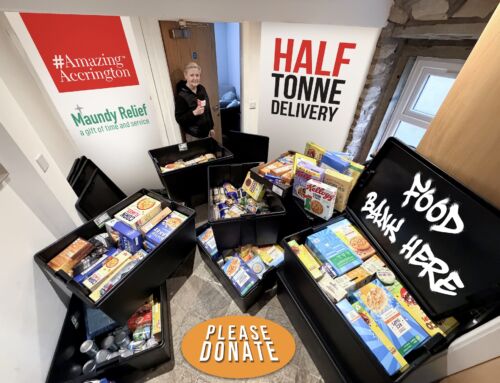 Half tonne donation delivered to Maundy Relief and #AmazingAccrington calls on local business to join the effort