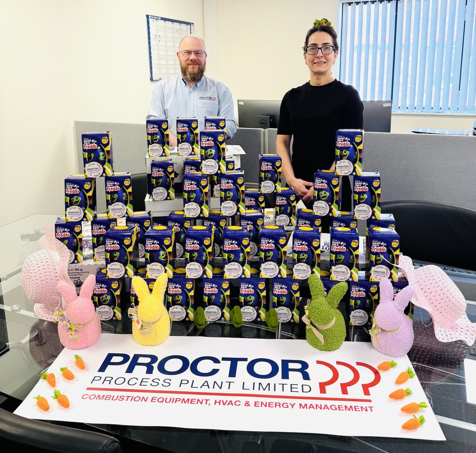 The Easter eggs were donated by Proctor Process Plant Limited