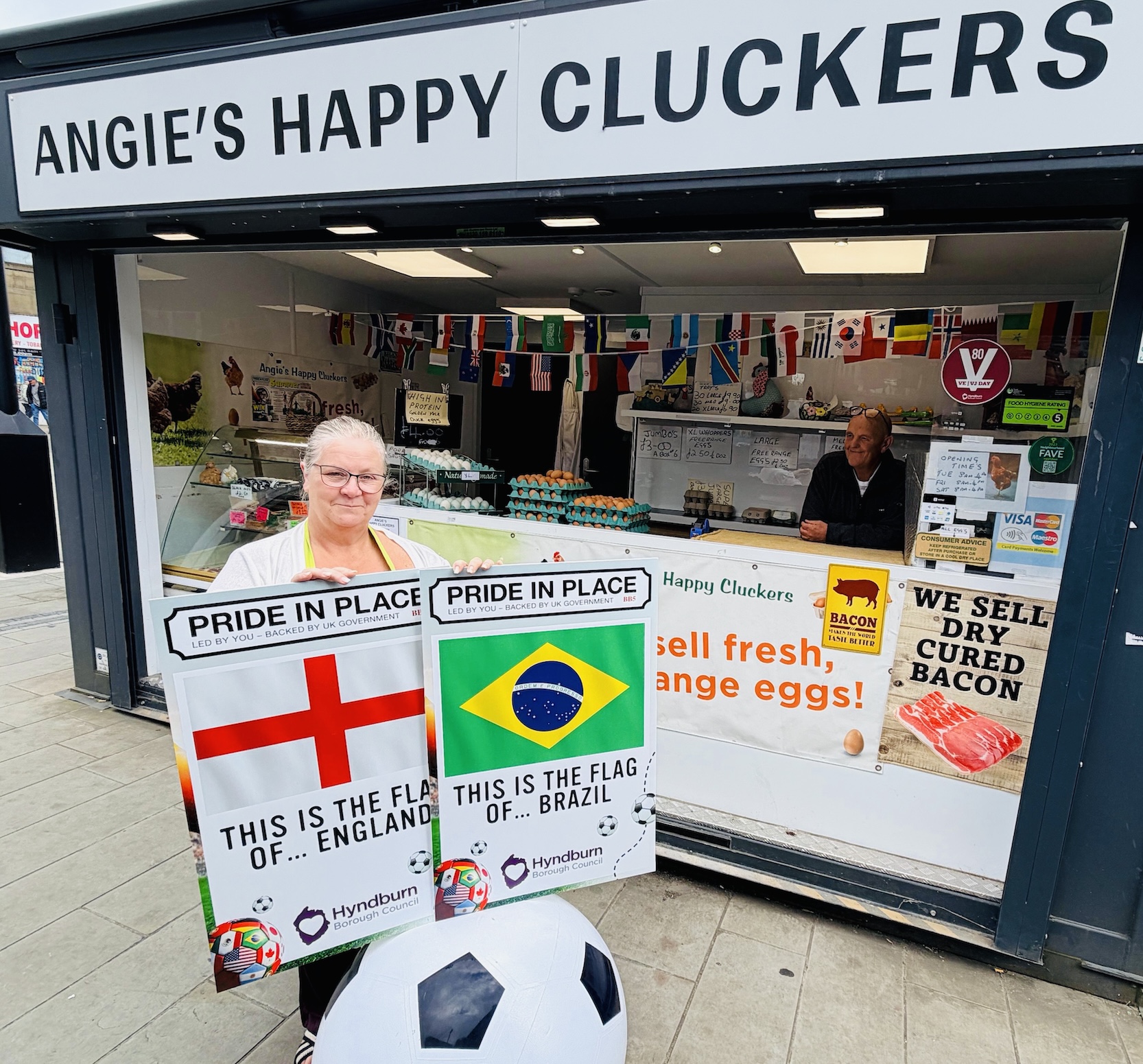 The international football flag trail takes place on Accrington Market this Saturday