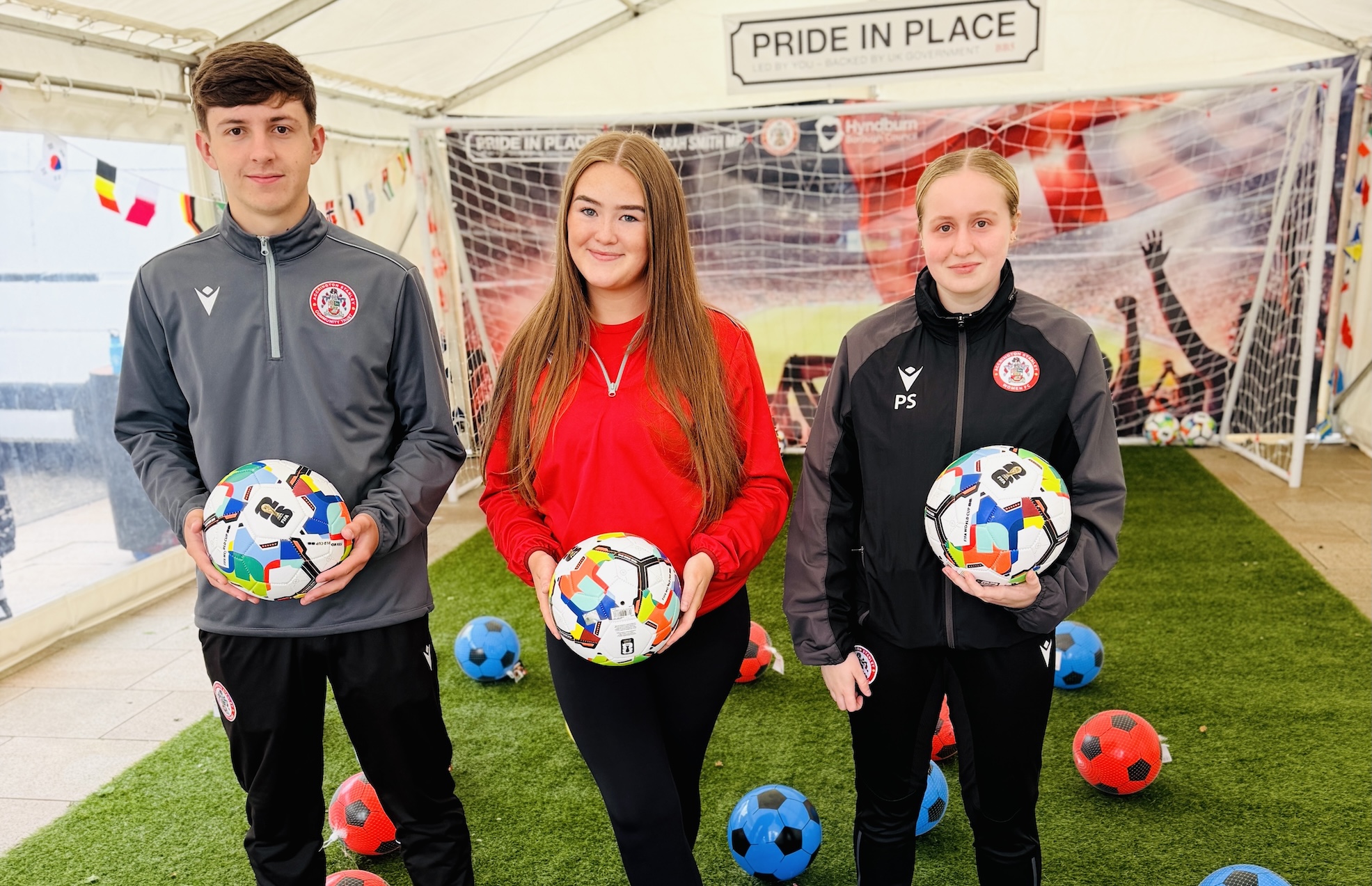 There will be a free football challenge with replica footballs up for grabs