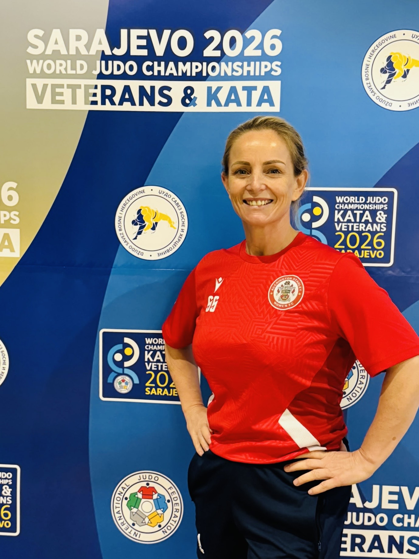Accrington Stanley Women Chair Sami Smithson made her judo comeback in Sarajevo